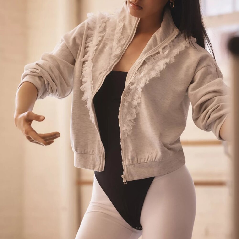 Anthropologie Curveball Knit Light Grey Jacket (Size S) - NWT